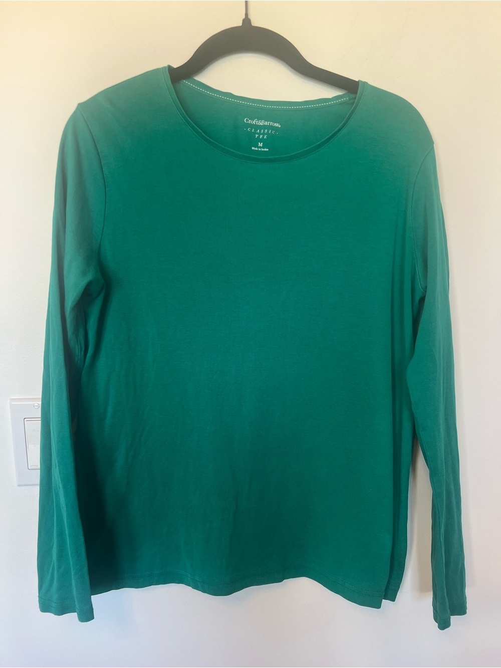 Croft & Barrow Teal Green Long-Sleeve Crewneck - 100% cotton